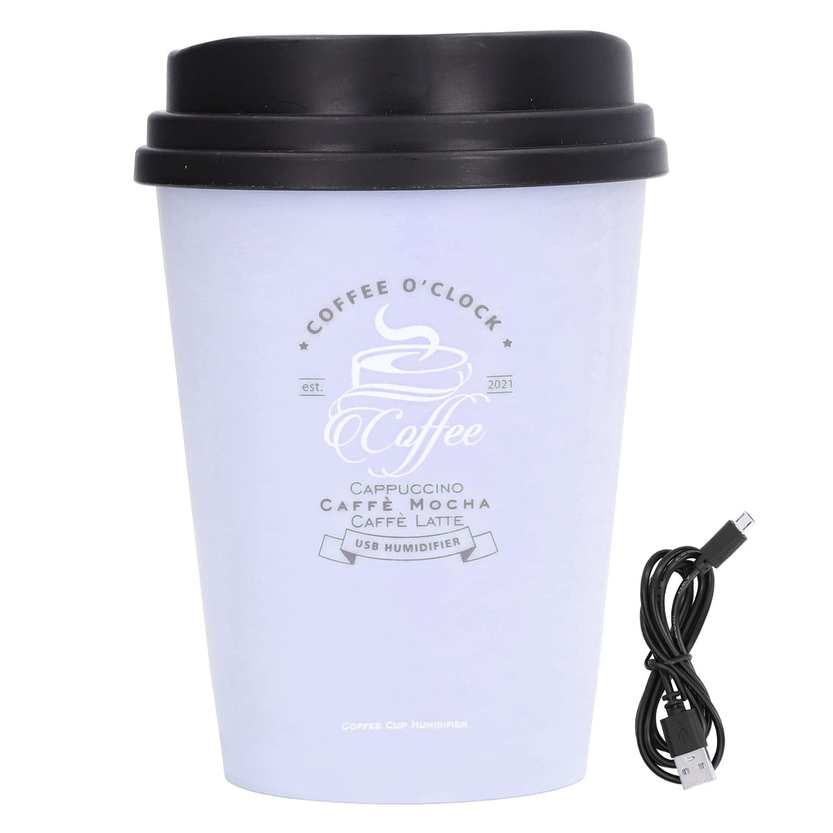 Essential Oil Diffuser, 300ml Coffee Cup Shape Mini Portable Humidifier Cordless Mute Aroma Diffuser Aromatherapy Diffuser Cool Mist Humidifier for Bedroom Office Car (Purple)