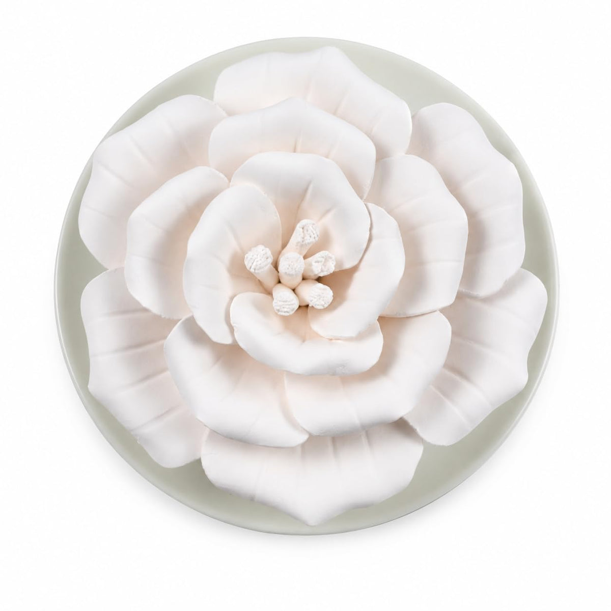 Essential Oil Passive Flower Diffuser -Non-Electric Porcelain Aromatherapy Diffusers for Small Mini Room, Desk Decorative, Bathroom (Blue Rose)
