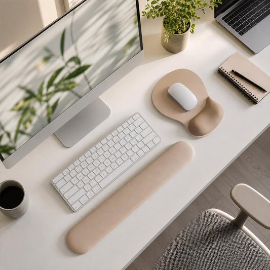 ErgoComfort Gel Wrist Rest Mouse Pad-Ergonomic Office Mousepad with Wrist Support-Non-Slip, Design Desk Accessories Mat for Home&Game Decor (06Mocha Sand)