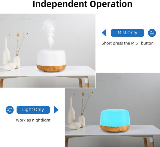 SPLITSKY 300ml Essential Oil Diffuser with Remote and 7-Color LED Light