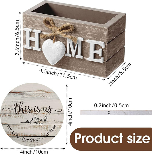 Queekay House Warming Gifts New Home Farmhouse Coasters Set of 6, Mixed