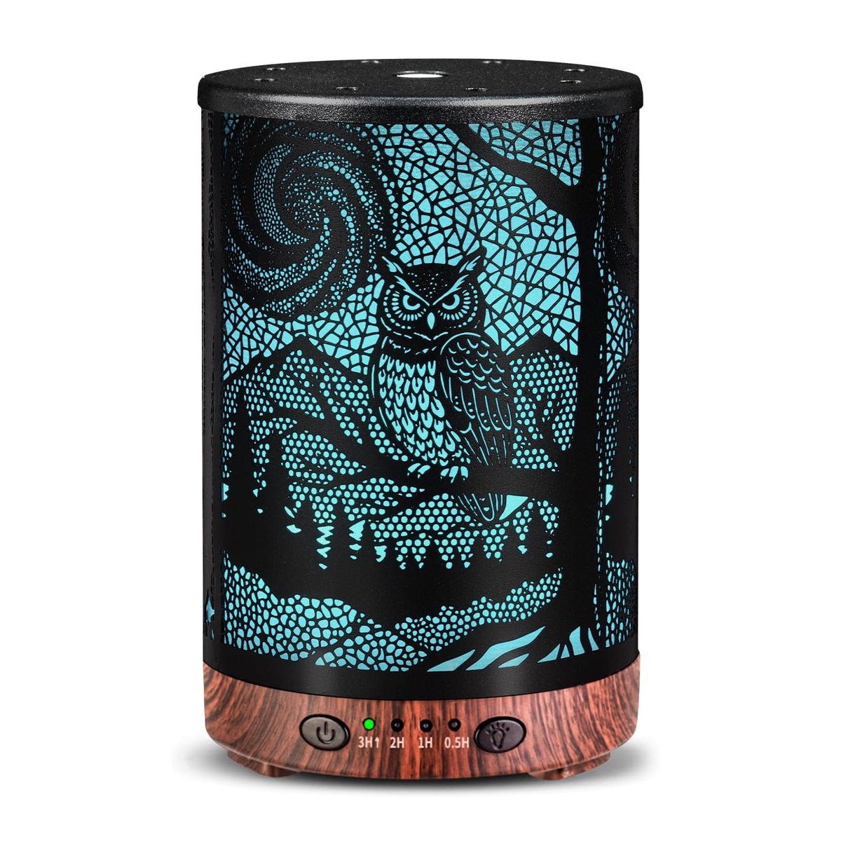 Essential Oil Diffuser 120ML Metal Aromatherapy Diffuser with Timer, Cool Mist Humidifier with Auto Shut-Off & 7 Color Lights for Home Office Spa (Tree)