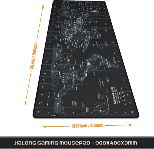 JIALONG Large Gaming Mouse Pad, Extended XXL Desk Mat 35.4×15.7 Inches Map