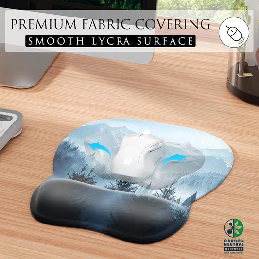 MROCO Ergonomic Mouse Pad with Gel Wrist Rest, 9.4 x 8.1 in, Cloud Forest