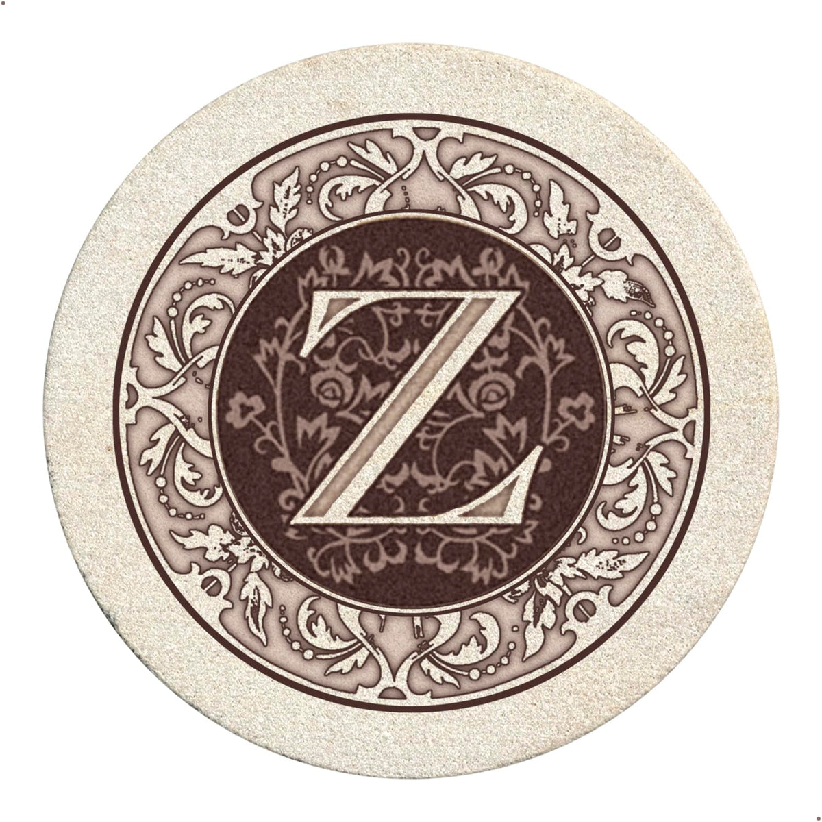 Thirstystone Monogram Round Natural Sandstone Coaster 4 Pack (Letter B)
