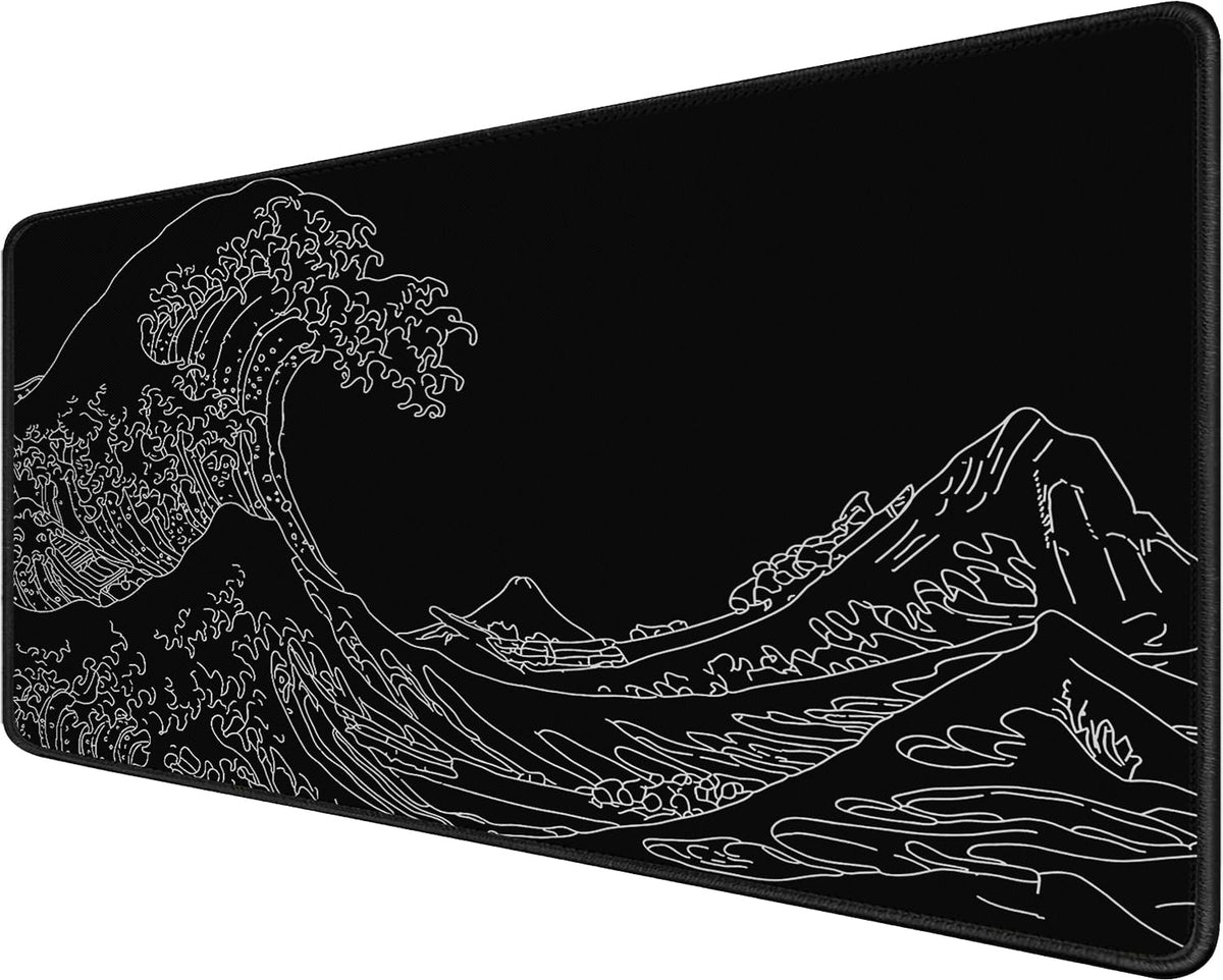 Large Gaming Mouse Pad, XXL Extended Keyboard Mouse Mat with Stitched Edges