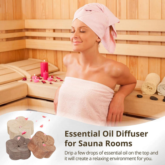 3 PCS Wooden Essential Oil Diffuser, Natural Wood Aromatherapy Diffuser, Small Plum Blossom Car Wood Desktop Air Freshener for Home, Offices, Yoga, Sauna, SPA