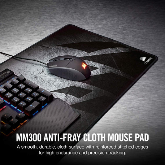 Corsair MM300 - Anti-Fray Cloth Gaming Mouse Pad - High-Performance Mouse Pad Optimized for Gaming Sensors - Designed for Maximum Control - Extended, Multi Color
