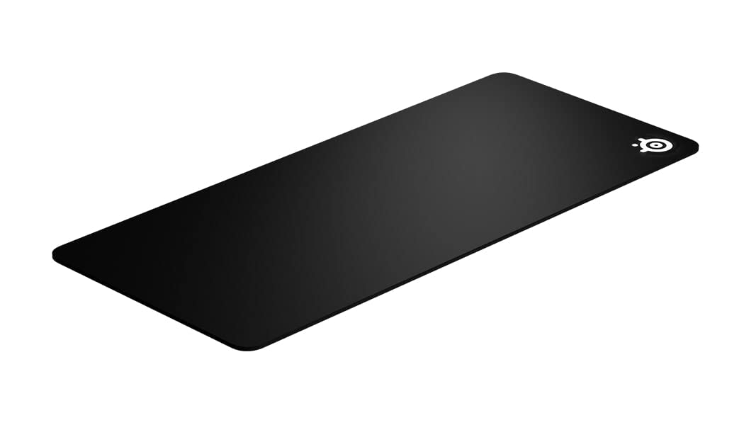 SteelSeries QcK Large Gaming Mousepad — Black — Non-Slip Silicone Rubber Base — Peak Tracking and Stability — Optimized for Gaming Sensors — 490 mm x 420 mm — FPS, MOBAs, RTS, MMO