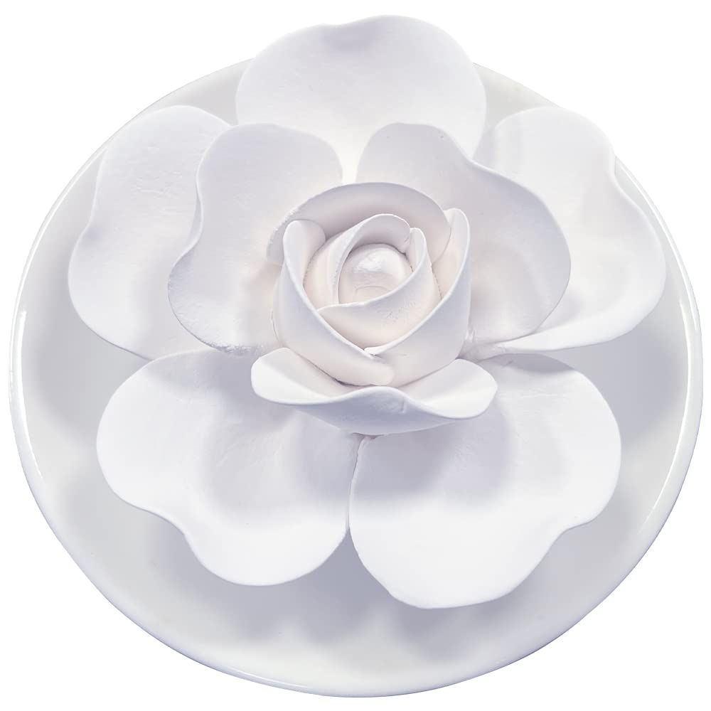 Essential Oil Passive Flower Diffuser -Non-Electric Porcelain Aromatherapy Diffusers for Small Mini Room, Desk Decorative, Bathroom (Blue Rose)