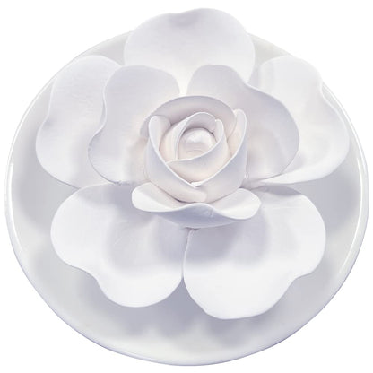 Essential Oil Passive Flower Diffuser -Non-Electric Porcelain Aromatherapy Diffusers for Small Mini Room, Desk Decorative, Bathroom (Blue Rose)