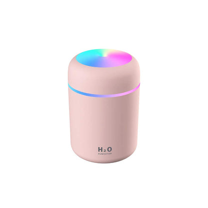 Colorful Cool Mini Humidifier, Essential Oil Diffuser, Aroma Essential USB Personal Desktop Humidifier for Car, Office Room, Bedroom etc,2 Adjustable Mist Modes (Pink)