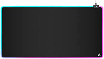 Corsair MM700 RGB Extended 3XL Cloth Gaming Mouse Pad/Desk Mat - Massive 1,220mm x 610mm (48” x 24”) Cloth Surface, 360° Three-Zone RGB Lighting, Two USB Ports - Black