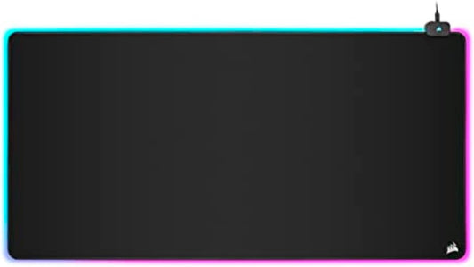 Corsair MM700 RGB Extended 3XL Cloth Gaming Mouse Pad/Desk Mat - Massive 1,220mm x 610mm (48” x 24”) Cloth Surface, 360° Three-Zone RGB Lighting, Two USB Ports - Black