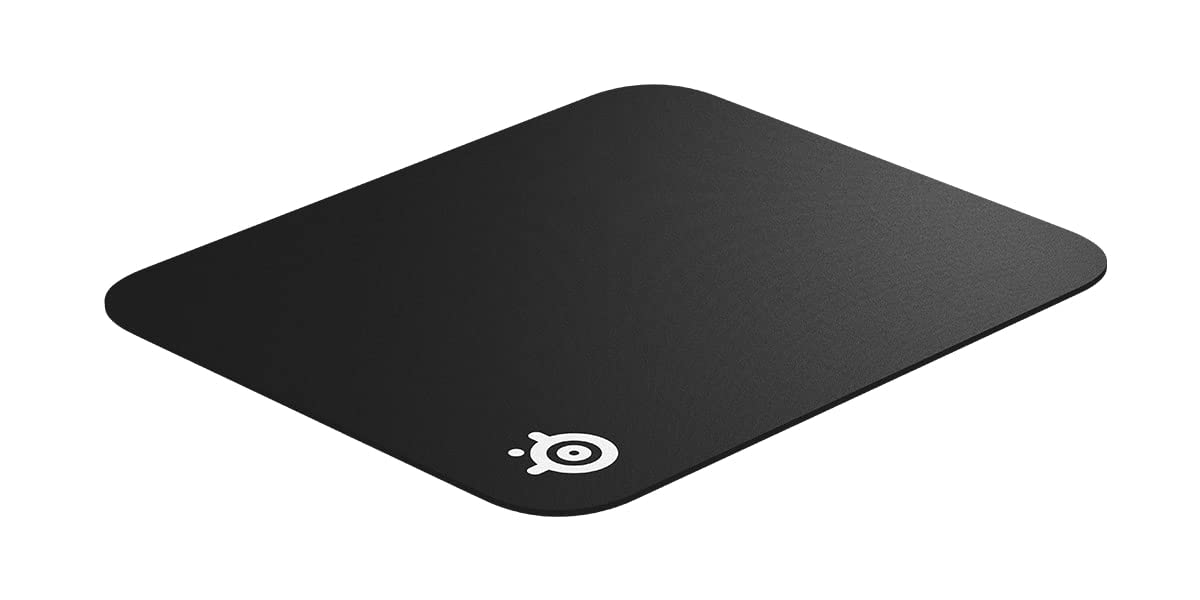 SteelSeries QcK Large Gaming Mousepad — Black — Non-Slip Silicone Rubber Base — Peak Tracking and Stability — Optimized for Gaming Sensors — 490 mm x 420 mm — FPS, MOBAs, RTS, MMO