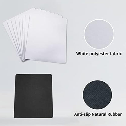 100 PCS White Mouse Pad for Heat Transfer, Bulk Mousepad for Heat Press Printing Crafts Custom Photos Non Slip Bottom 24x20x0.2CM