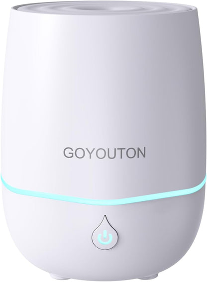 Essential Oil Diffuser, 200ML Diffusers for Home Scent Aromatherapy Diffuser Air Desk Humidifier Oil Diffuser romfor Bedroom Room Office with 7 Color LED Lights Quiet Waterless Auto Shuts-off (White)