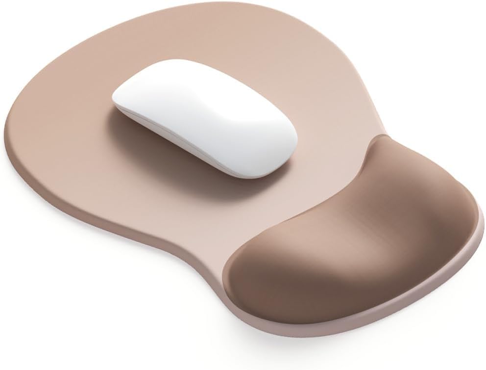 ErgoComfort Gel Wrist Rest Mouse Pad-Ergonomic Office Mousepad with Wrist Support-Non-Slip, Design Desk Accessories Mat for Home&Game Decor (06Mocha Sand)