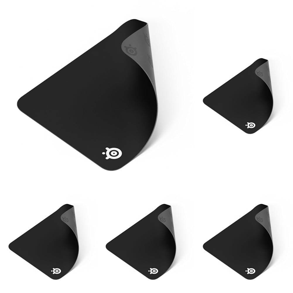 SteelSeries QcK Large Gaming Mousepad — Black — Non-Slip Silicone Rubber Base — Peak Tracking and Stability — Optimized for Gaming Sensors — 490 mm x 420 mm — FPS, MOBAs, RTS, MMO