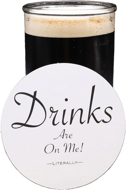 Officially Retired, Not My Problem Anymore Coasters - 25 Pack, 4 Inch, Thick Kraft Paper Bar Coasters, Perfect for Parties, Weddings, Birthdays, Retirement Parties