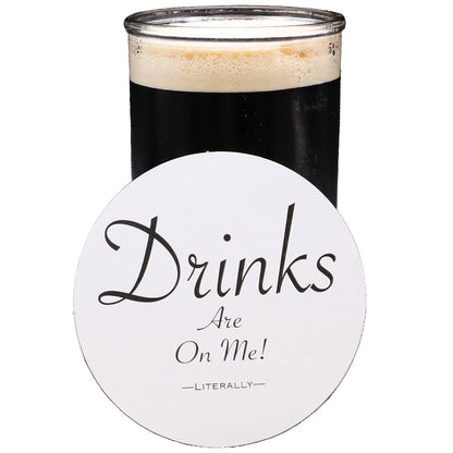 Officially Retired, Not My Problem Anymore Coasters - 25 Pack, 4 Inch, Thick Kraft Paper Bar Coasters, Perfect for Parties, Weddings, Birthdays, Retirement Parties