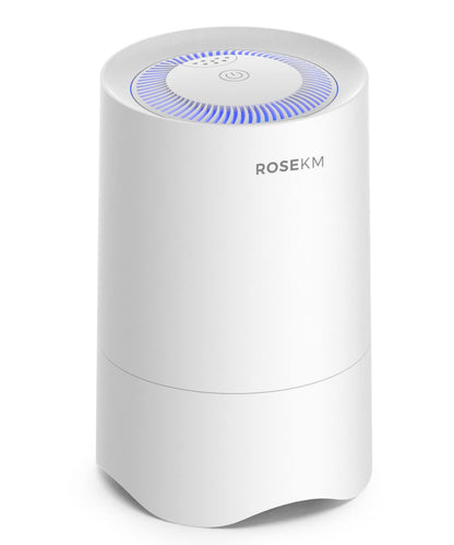 ROSEKM Small Air Purifier for Bedroom & Desk, 50 Sq Ft, H13 HEPA, White