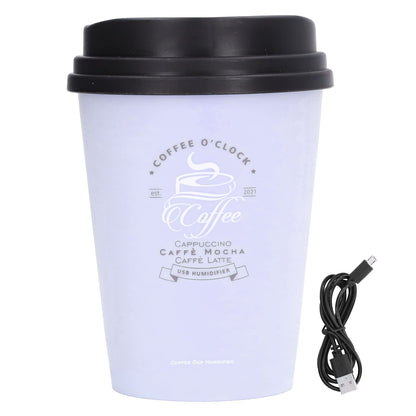 Essential Oil Diffuser, 300ml Coffee Cup Shape Mini Portable Humidifier Cordless Mute Aroma Diffuser Aromatherapy Diffuser Cool Mist Humidifier for Bedroom Office Car (Purple)