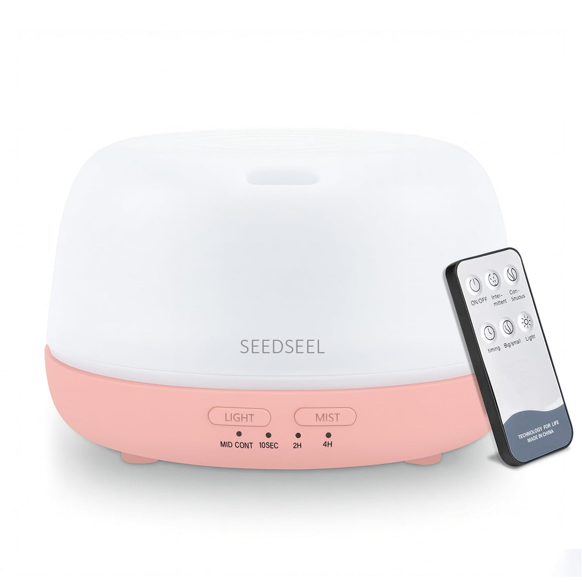SEEDSEEL 300ML Essential Oil Diffuser with 7-Color LED Lights and Remote Control, Modern Minimalist Design, High-Efficiency Ultrasonic Mist Aromatherapy Diffuser for Home