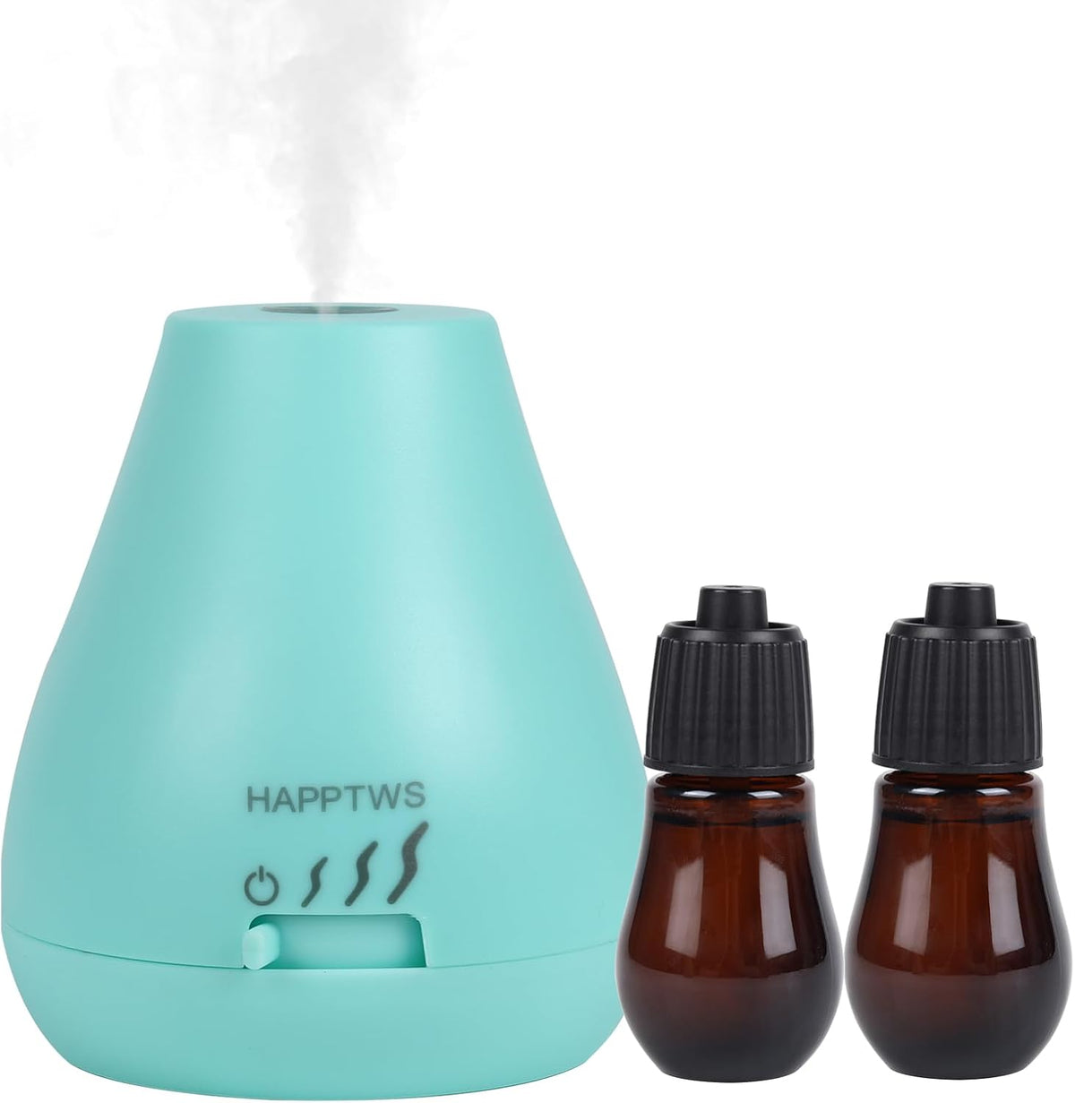 HAPPTWS Essential Oil Diffuser - Waterless Diffuser 3 Timer Settings Battery Powered for Bedroom Yoga Room Toilet Pet Room - Blue