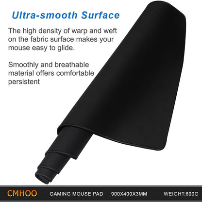 XXL Professional Large Mouse Pad & Computer Game Mouse Mat (35.4x15.7x0.12IN, 90x40 Black)