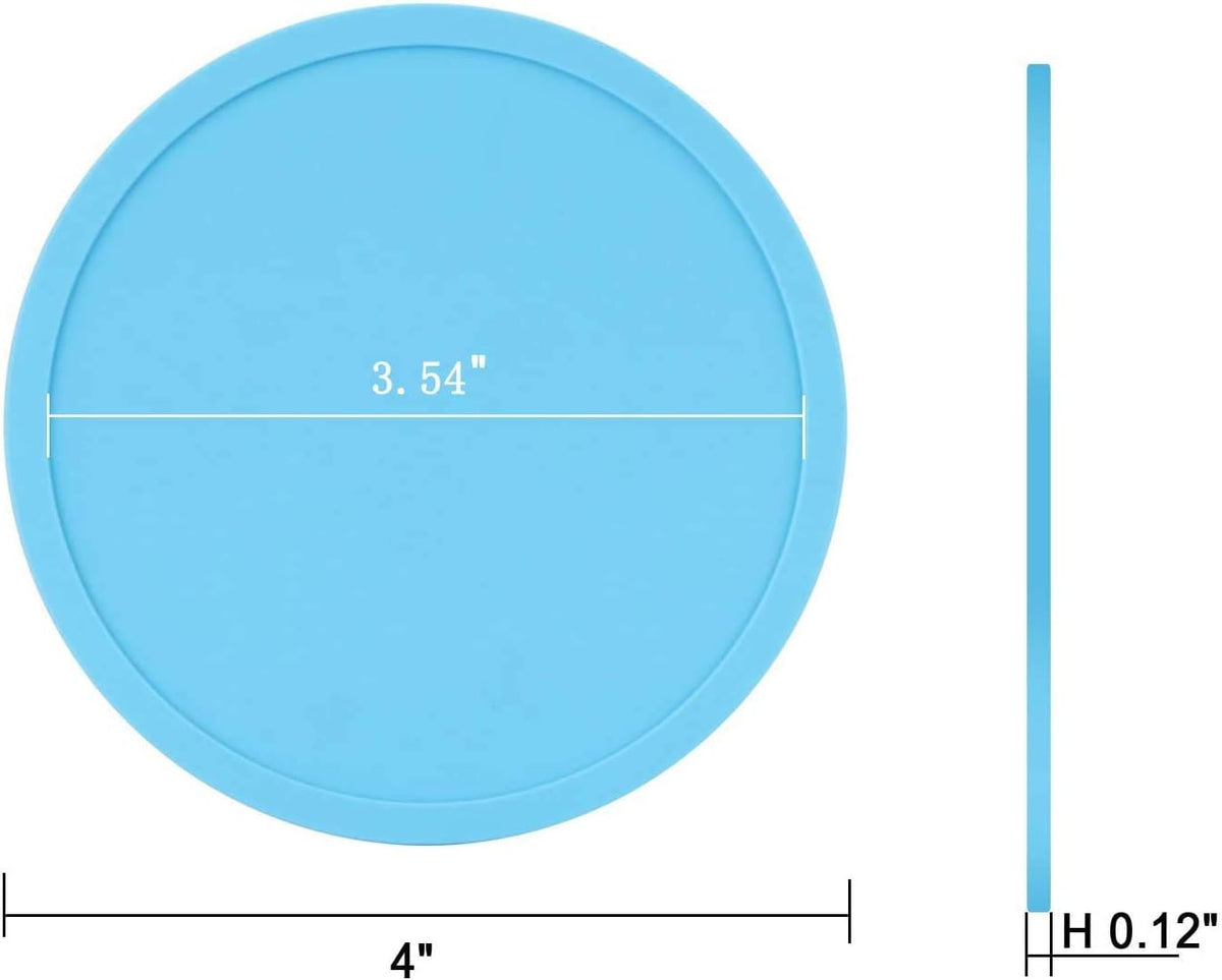 MIZORLIE 4" Non Slip Coasters, Mixed Color, 10pcs