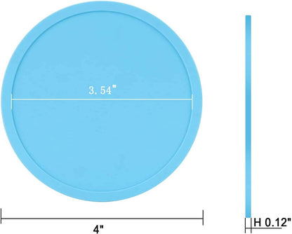 MIZORLIE 4" Non Slip Coasters, Mixed Color, 10pcs
