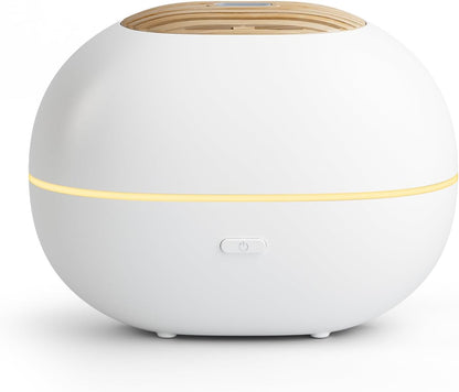 Soulorigin 100ml Mini Essential Oil Diffuser, Portable Aromatherapy Diffuser with Warm Light, One-Button Control, Auto Shut-Off, Quiet Ultrasonic Mist for Home, Travel, Yoga, Meditation (White)