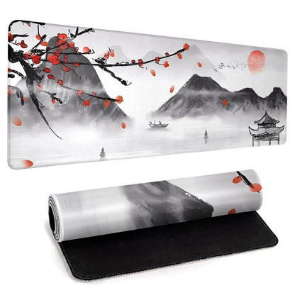 Large Topographic Map Gaming Mouse Pad for Desk Black Desk Pad with Non-Slip Rubber Base Stitched Edge Desk Organizers and Accessories Desk Decor