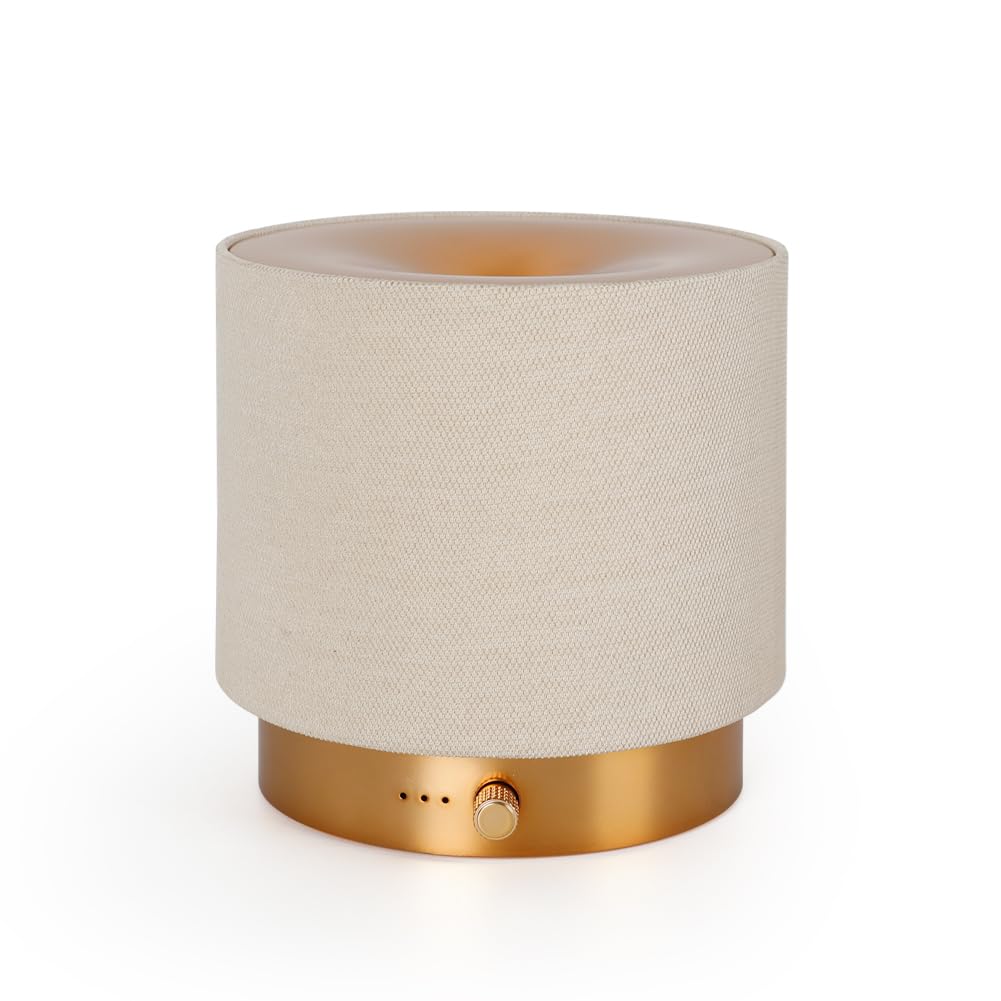 Elegant Fabric Aroma Diffuser - Quiet Essential Oil Diffuser with Soft Night Light, Perfect for Home, Office, and Yoga Space (M35-Gold)