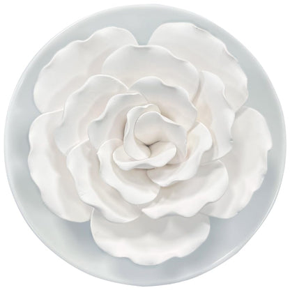 Passive Diffuser for Essential Oil-Ceramic Diffuser Non Electric Oil Diffusers for Small Mini Room, Desk Decorative, Bathroom (White Hibiscus)
