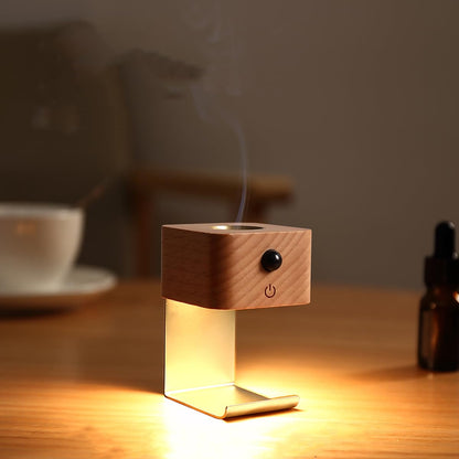 Motion Sensor Night Light & Essential Oil Diffuser (Walnut Wood)