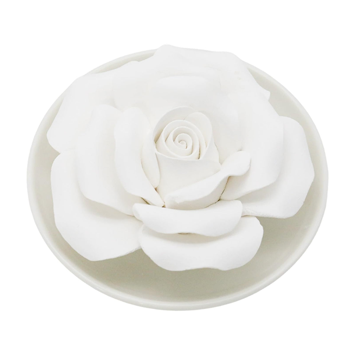 Flower Rose Ceramic Essential Oil Mini Diffuser, Wooden Pallet