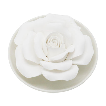 Flower Rose Ceramic Essential Oil Mini Diffuser, Wooden Pallet