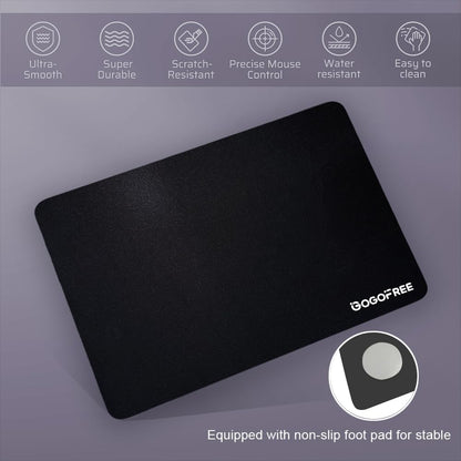 Glass Gaming Mouse Pad, Professional Esport Tempered Glass Mouse Pad Ultra-Smooth Micro-Etched Surface for Top Speed and Control,Hard Mousepad Black (15.7'' x 11.8'')