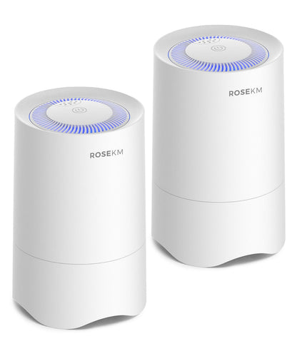 ROSEKM Small Air Purifier for Bedroom & Desk, 50 Sq Ft, H13 HEPA, White