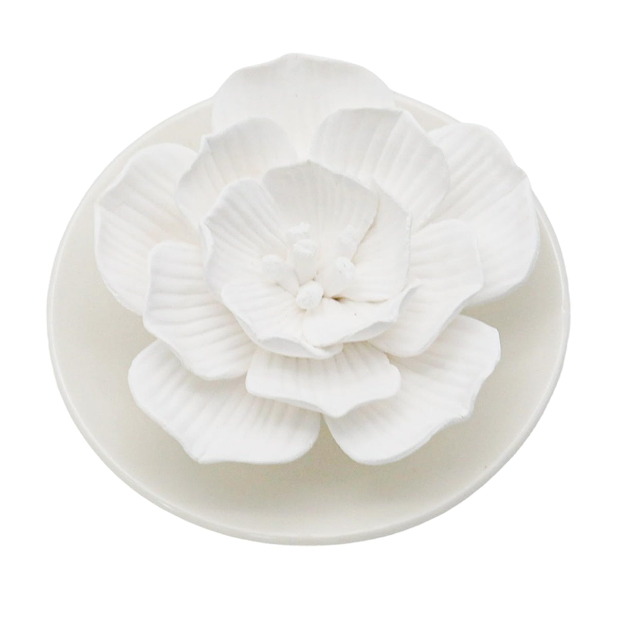 Flower Rose Ceramic Essential Oil Mini Diffuser, Wooden Pallet