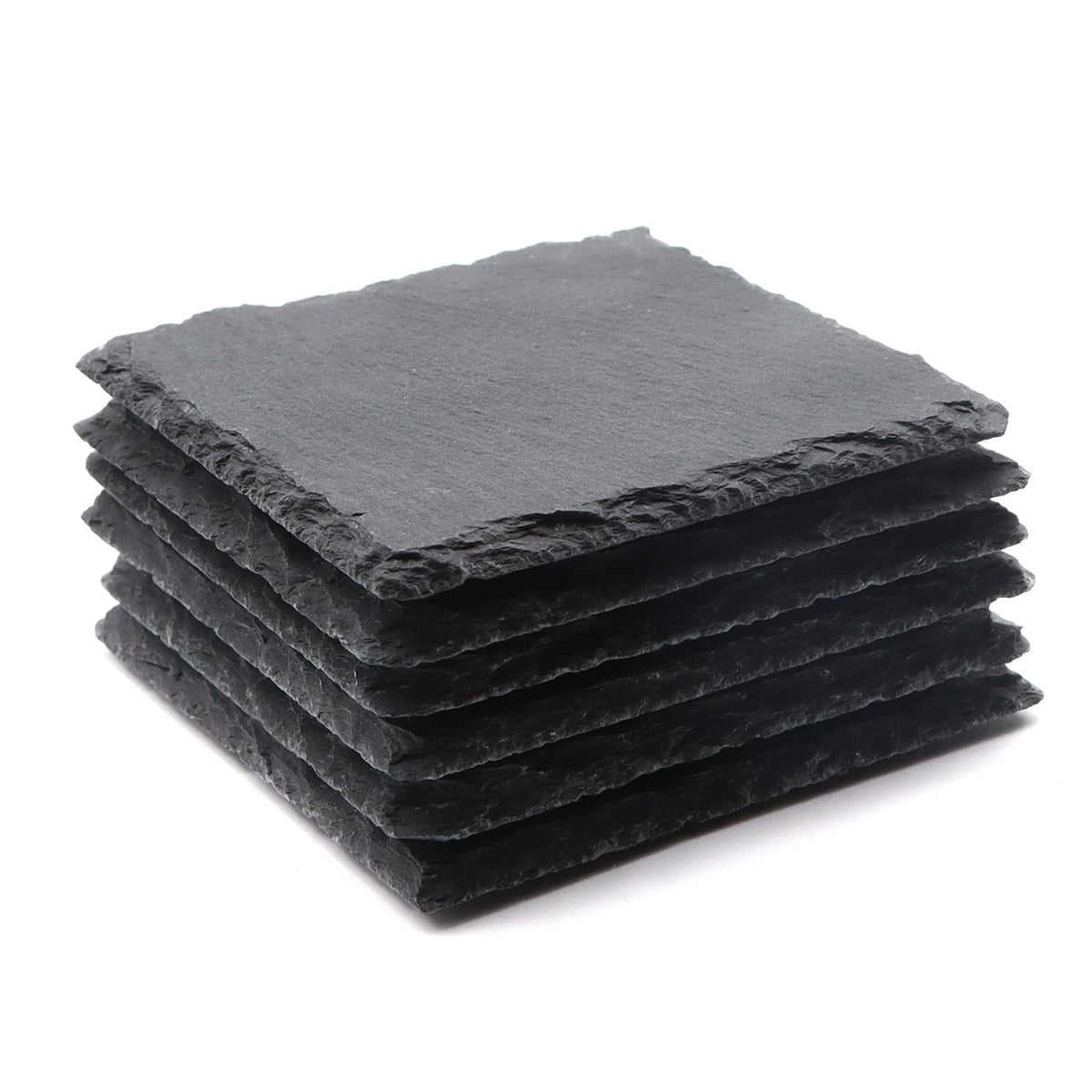 VIBRATITE 60 Pack 4 Inch Square Black Slate Drink Coasters