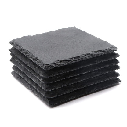 VIBRATITE 60 Pack 4 Inch Square Black Slate Drink Coasters