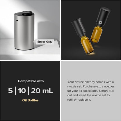 Airversa ANX Waterless Diffuser for Essential Oil for Home, Room, Black