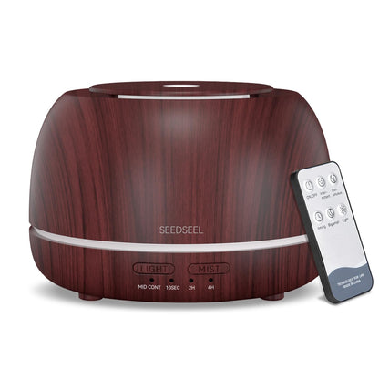 SEEDSEEL 300ML Essential Oil Diffuser,Ultrasonic Aromatherapy Diffuser, 7-Color Gradient Lights, Remote Control, 8 Hours Run Time, Suitable for Home,Office