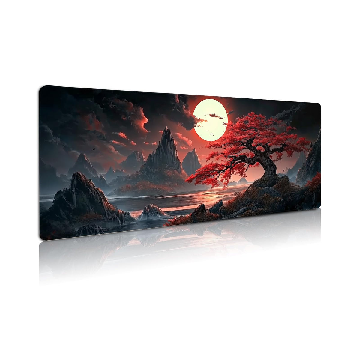 Extended Gaming Mouse Pad, Large Mouse Mat 3 mm Nature Rubber Base Mousepad with Stitched Edges, Non-Slip Desk Mat for Office Home Great Gift 31.5x11.8 Inch (Dark Canyon 5)