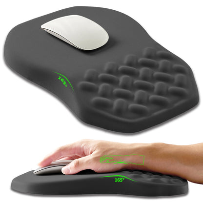 Ergonomic Slope Mouse Pad Wrist Support, Wrist Rest Mousepad for Carpal Tunnel Pain Relief with Massage Bulge and Slow Rebound Memory Foam (12x8 inch, Black)