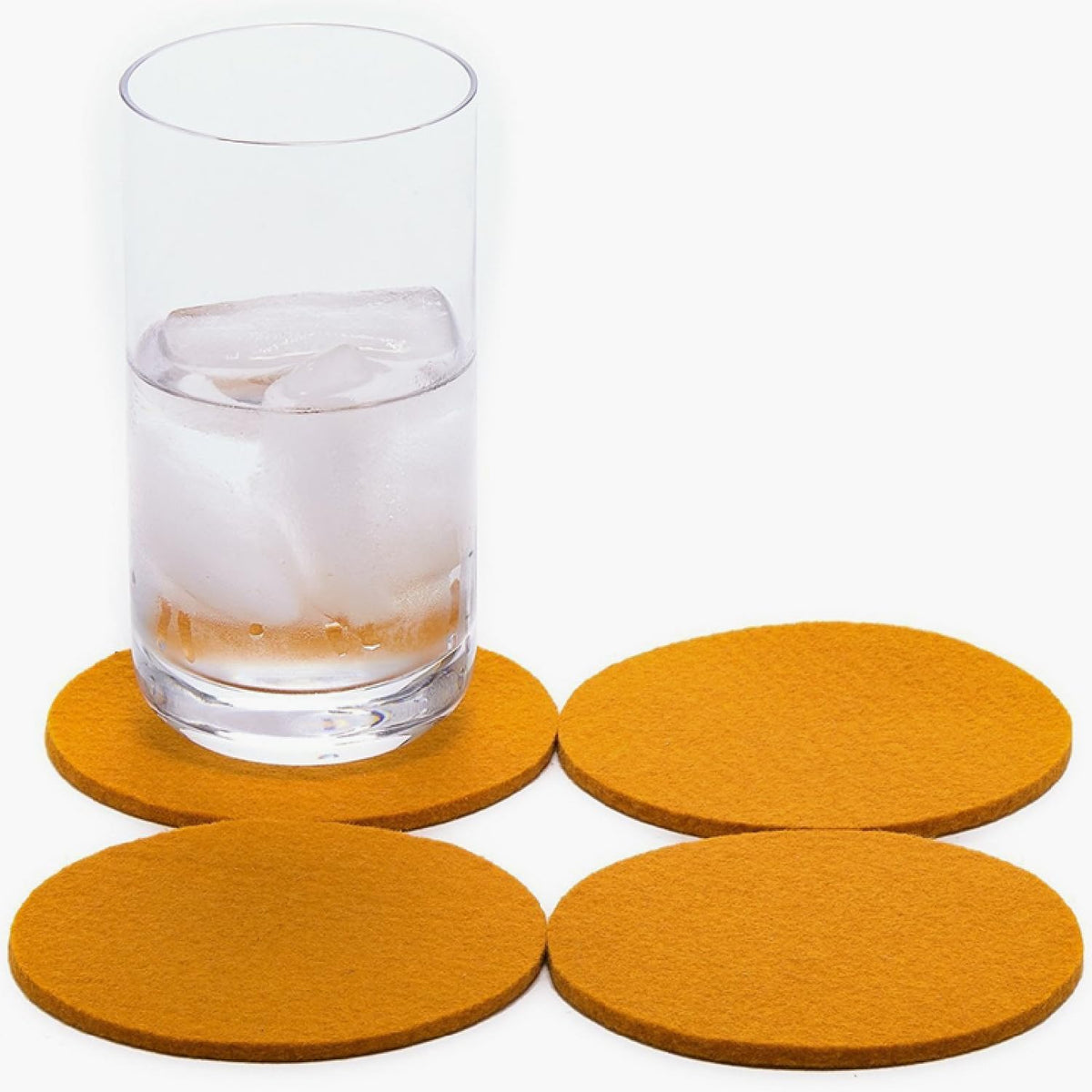 Graf Lantz - Bierfilzl Merino Wool Round Coasters Set of 4 - Heather White (4" Circles) - Absorbs 30% of Weight, German Wool - Heat Resistant, Sustainable, & Reusable - Home Decor & Coffee Table Decor