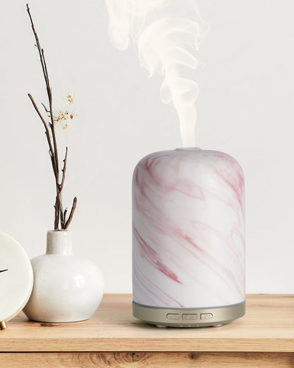 Essential Oil Diffuser - 2.4 MHz Ultrasonic Glass Diffuser with Pulse/Continuous Mist & 3 Night Light Modes, Waterless Auto-Off, Silent Aromatherapy Diffuser for Home, Office, Gifting & Home Decor